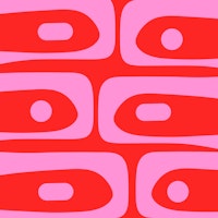 Vibrant Pink and Red Retro Geometric Piquet tapet