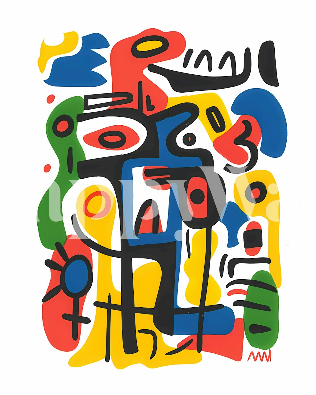 Tapeta Bold Colorful Art u okruženju sobe