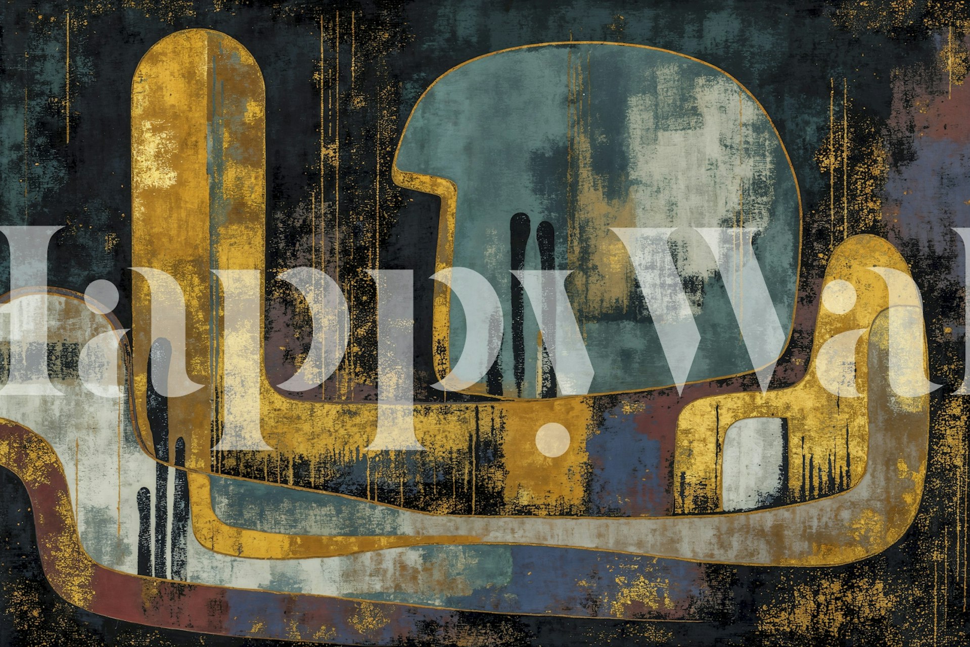 Vintage Abstraction wallpaper in a room