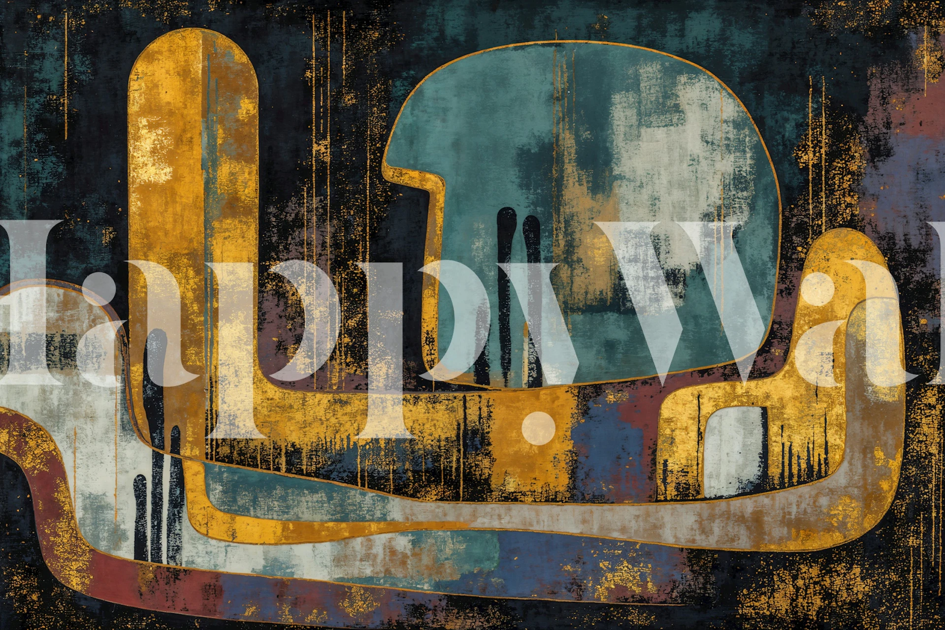 Vintage Abstraction wallpaper in a room