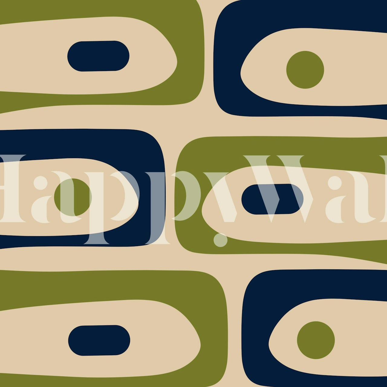 Mid Century Modern Minimalist Piquet Retro wallpaper in a room