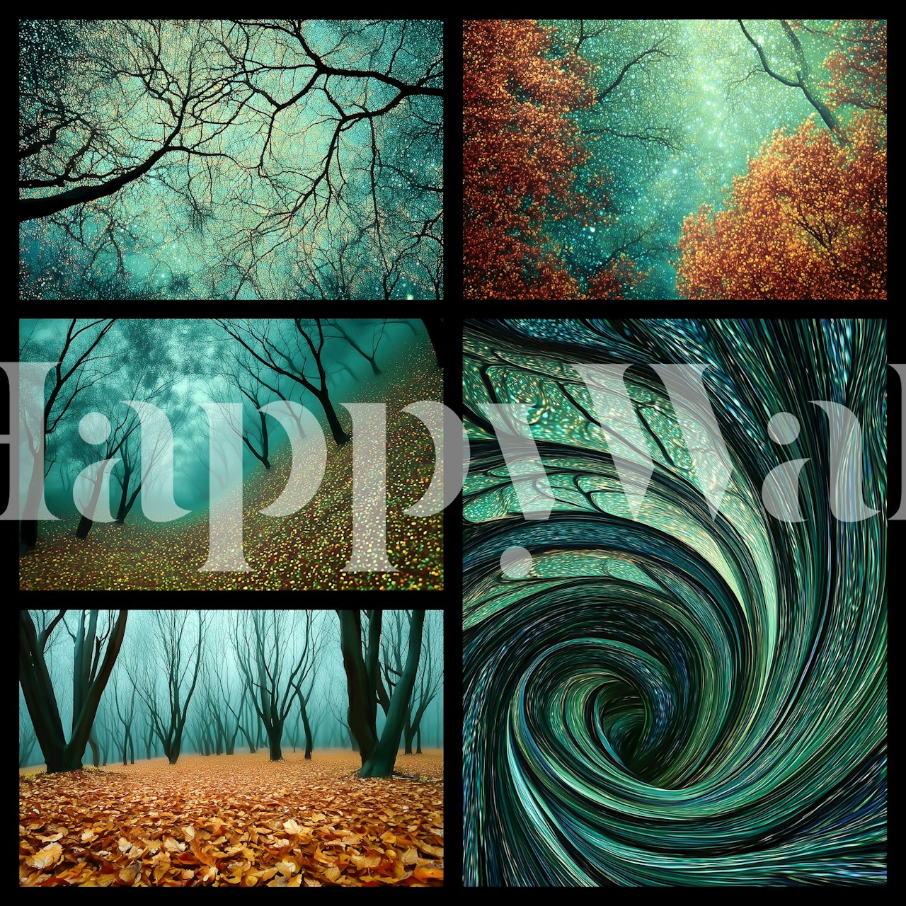 Autumnal Whisper Collage en una habitación