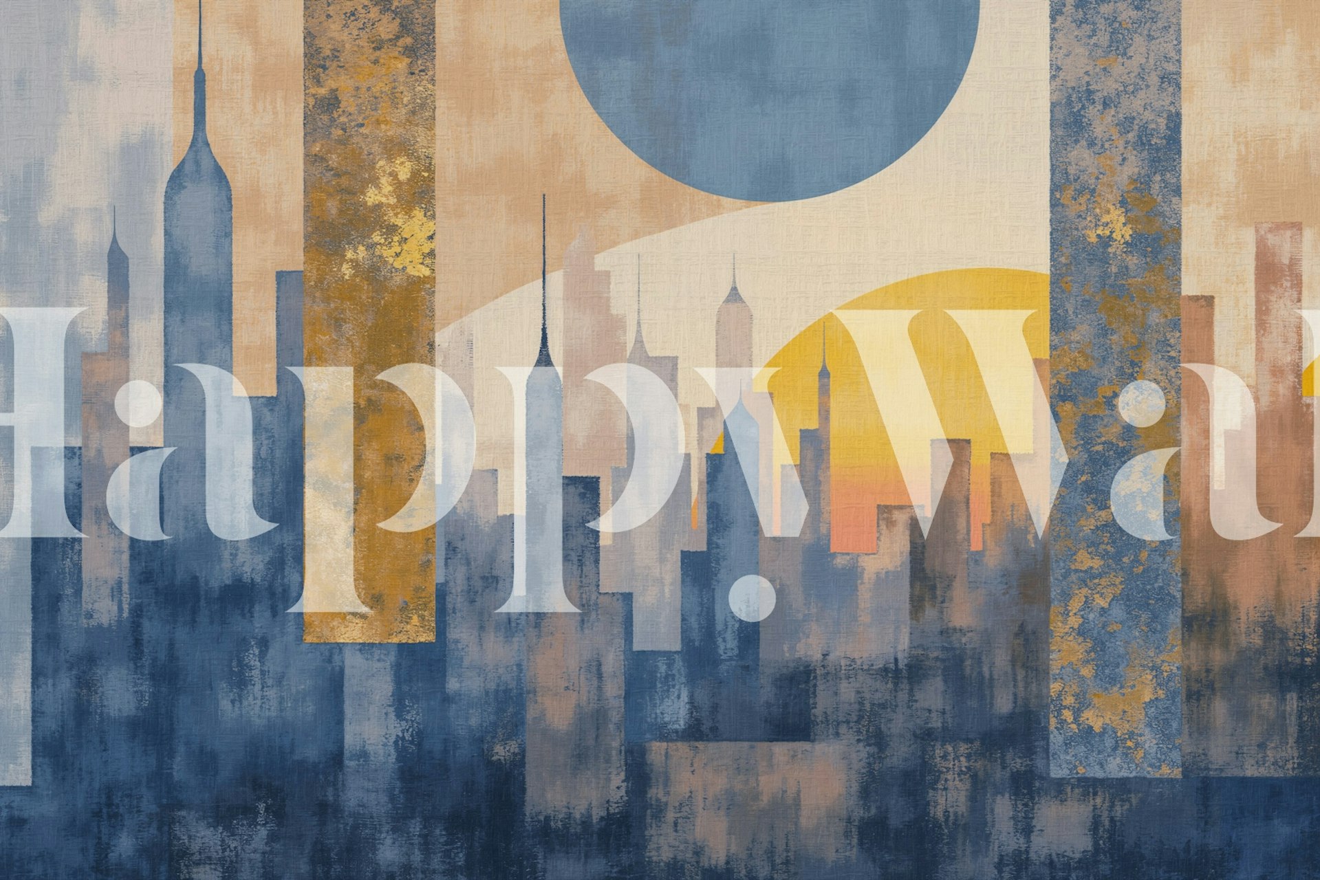 Tapeta Sunset Cityscape Dreams v pokoji