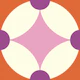 Retro geometric pink and red circles