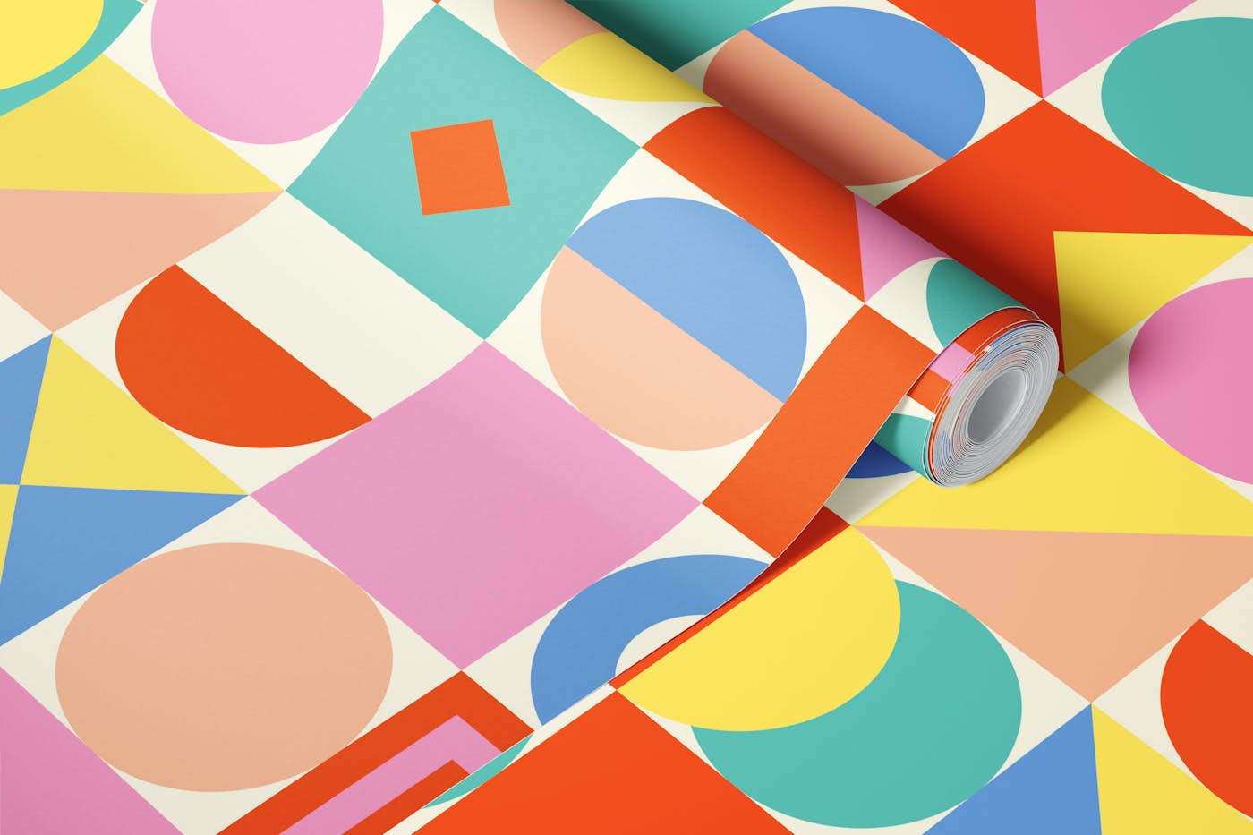Bold Retro Shapes wallpaper roll