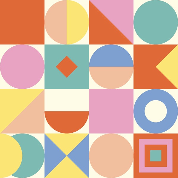 Mid century Bauhaus bright geometric
