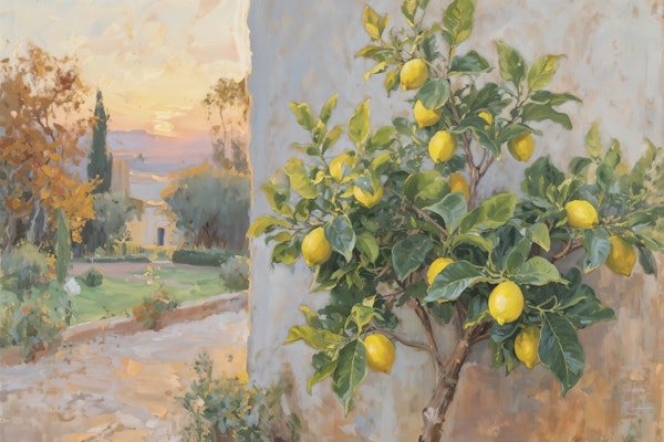 Lemon Garden at Sunset