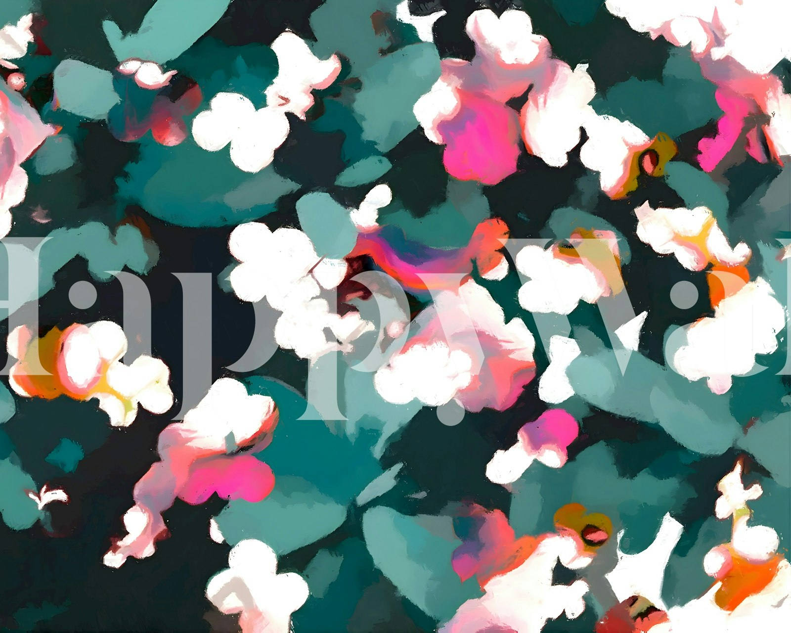 Floral Reverie Midnight Garden wallpaper in a room