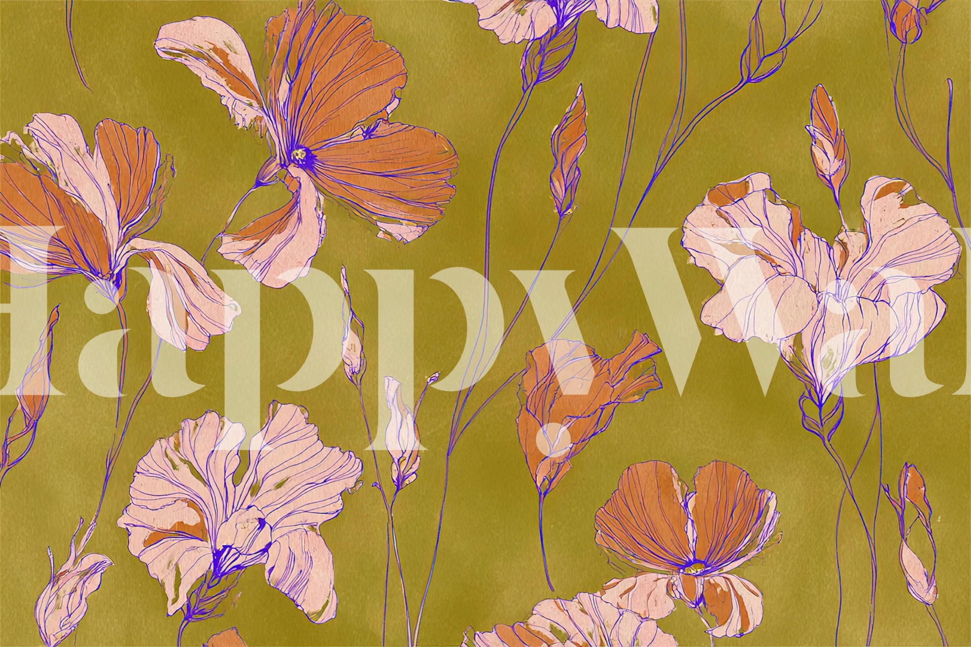 Tapeta Floral Reverie v pokoji