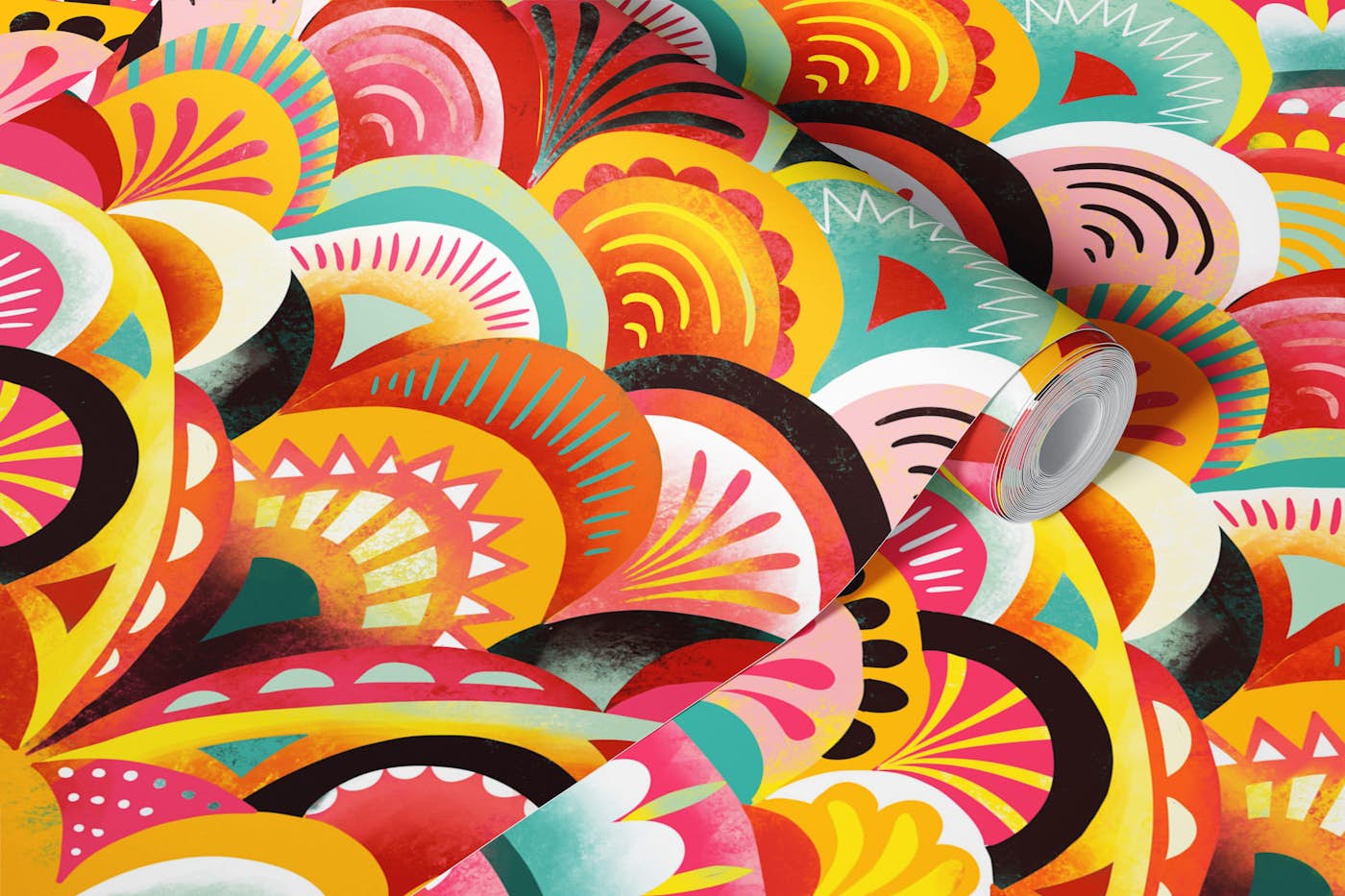 Festive golden peacock details wallpaper roll
