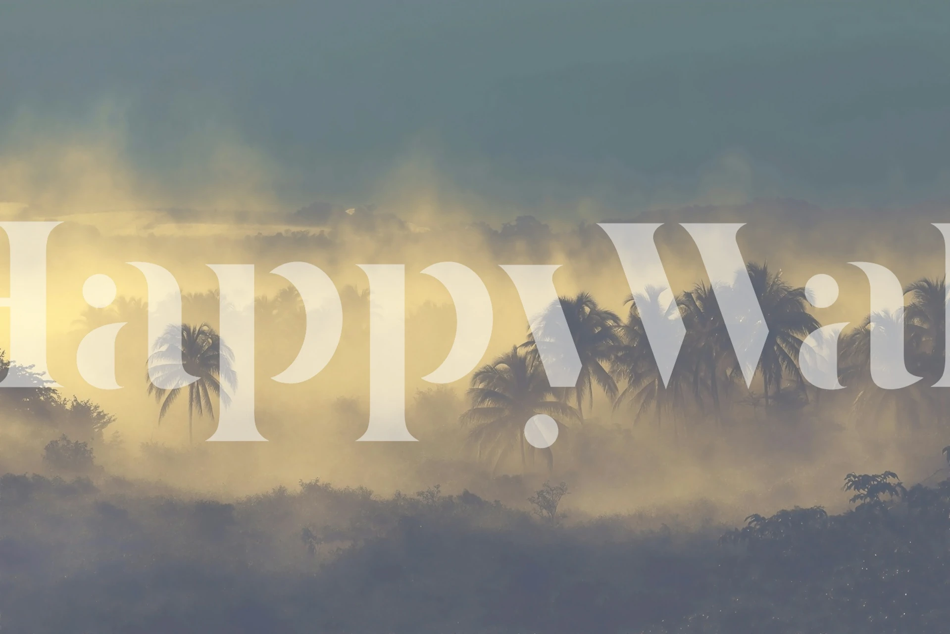 Tropical Mist Morning wallpaper design in room