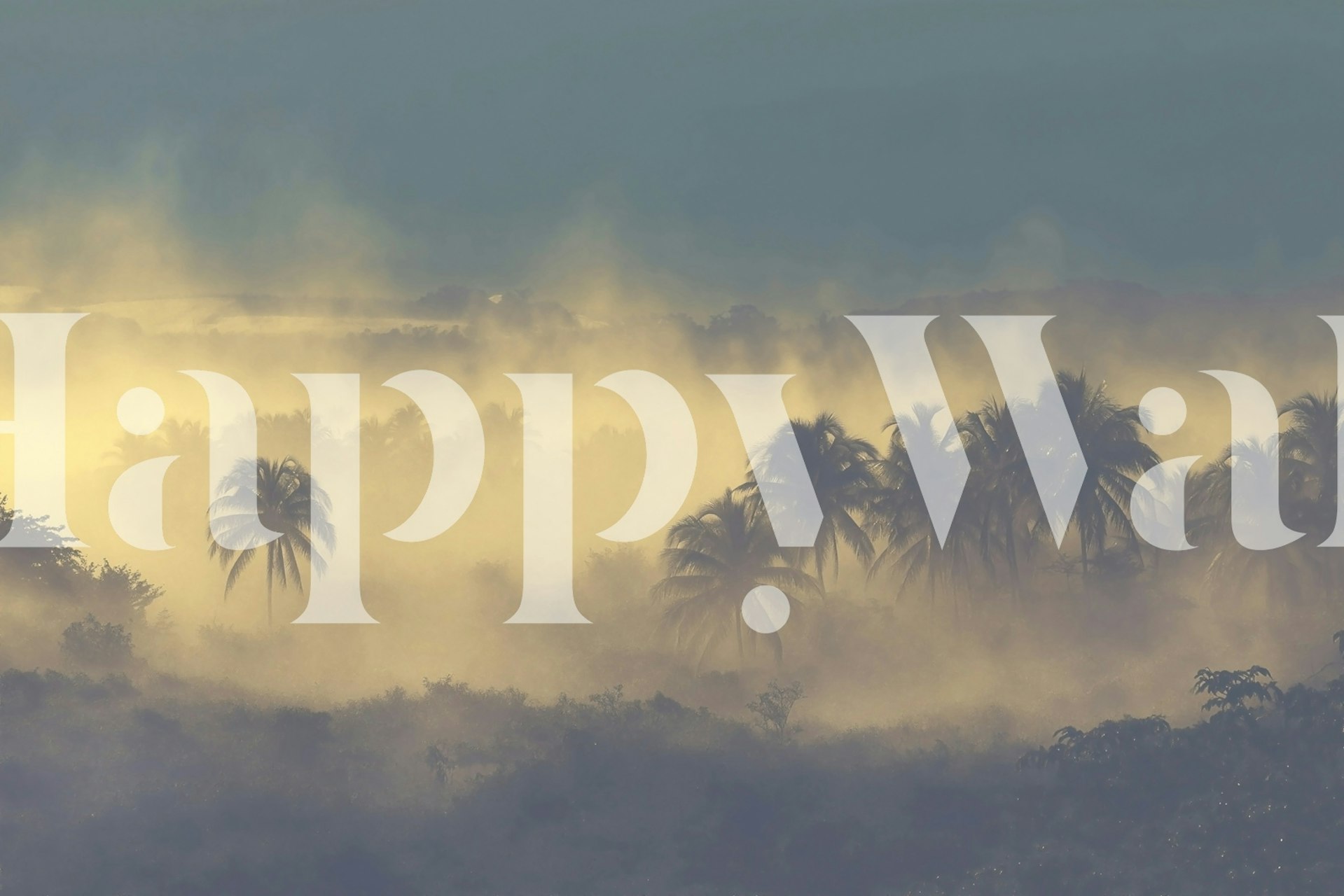 Tropical Mist Morning tapettisuunnittelu huoneessa