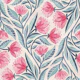Blue and Pink Block Print Inspired Floral