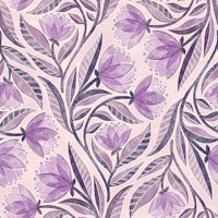 Purple and Pink Block Print Inspired Floral wallpaper
