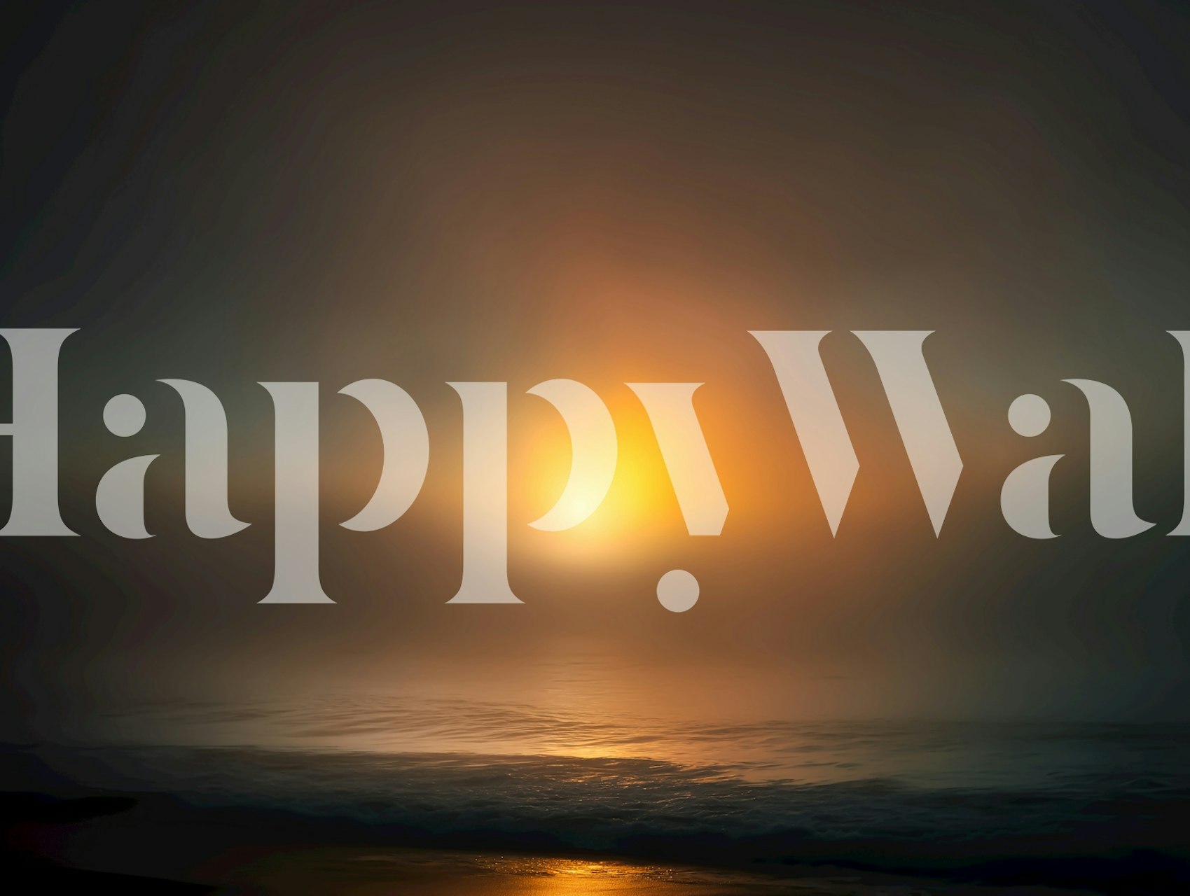 Tranquil Ocean Sunset wallpaper in een kamer