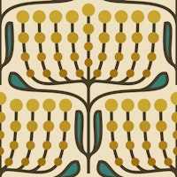 Funky Floral Pattern in Green - L tapete