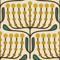 Funky Floral Pattern in Green - L wallpaper