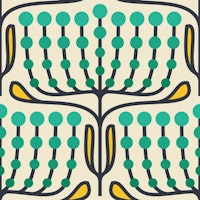 Funky Floral Pattern in Green Yellow - L wallpaper