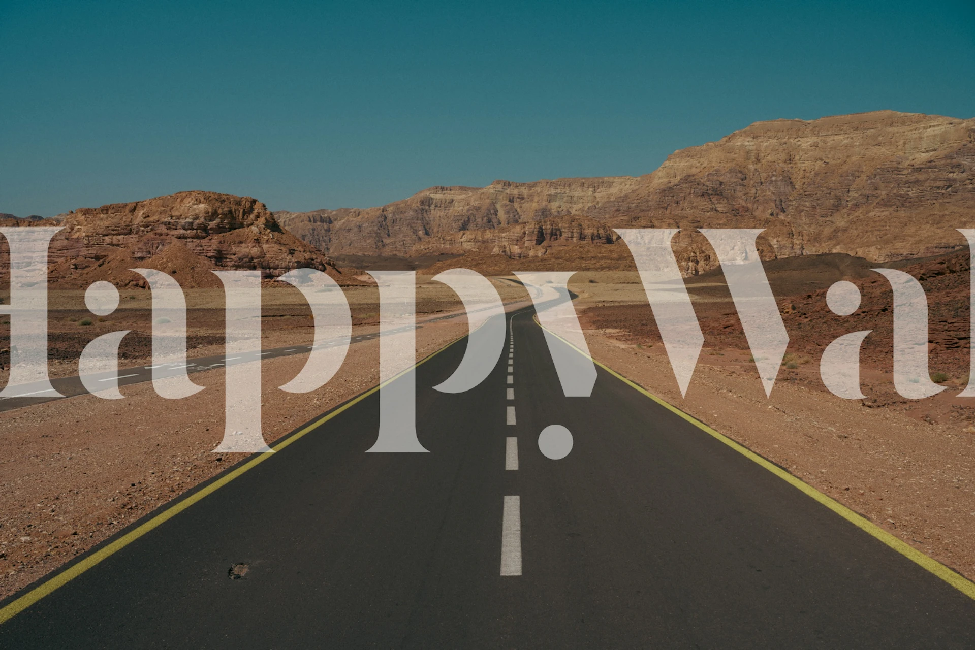 Desert road wallpaper in room setting