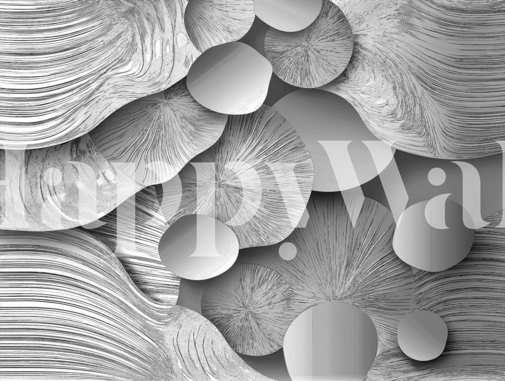 Layered gray texture wallpaper in a room