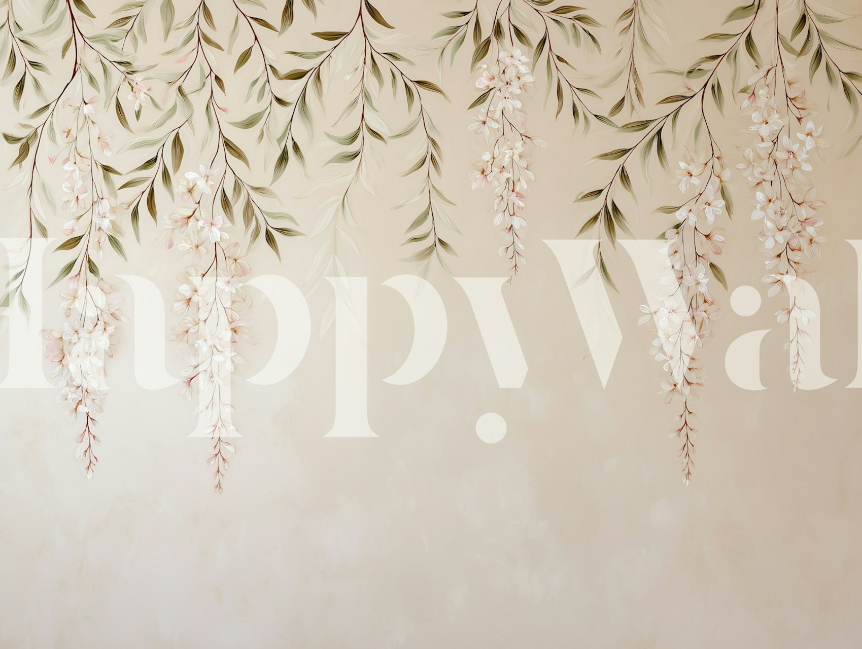 Ethereal Flowering Vines wallpaper in a room