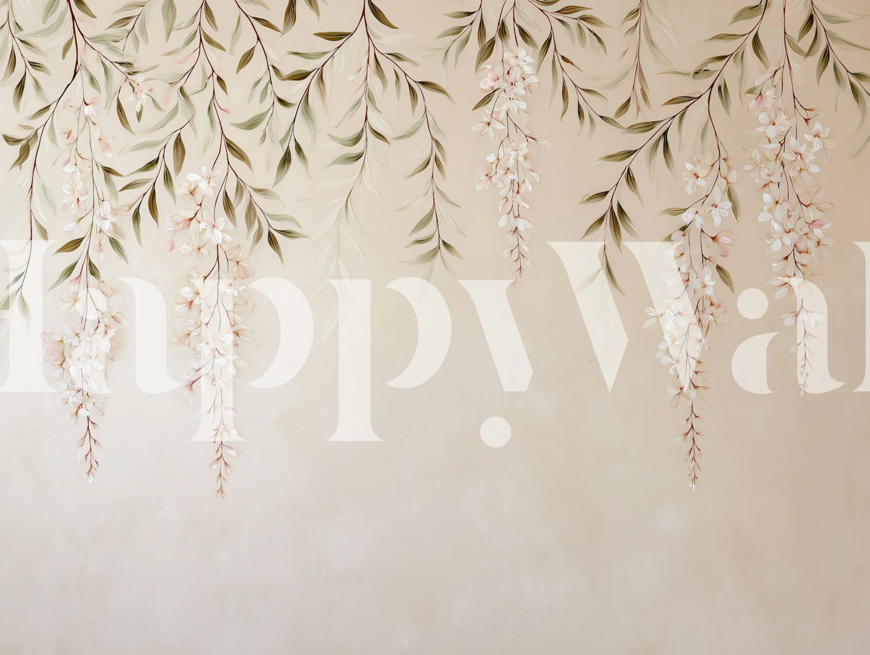 Ethereal Flowering Vines wallpaper in a room
