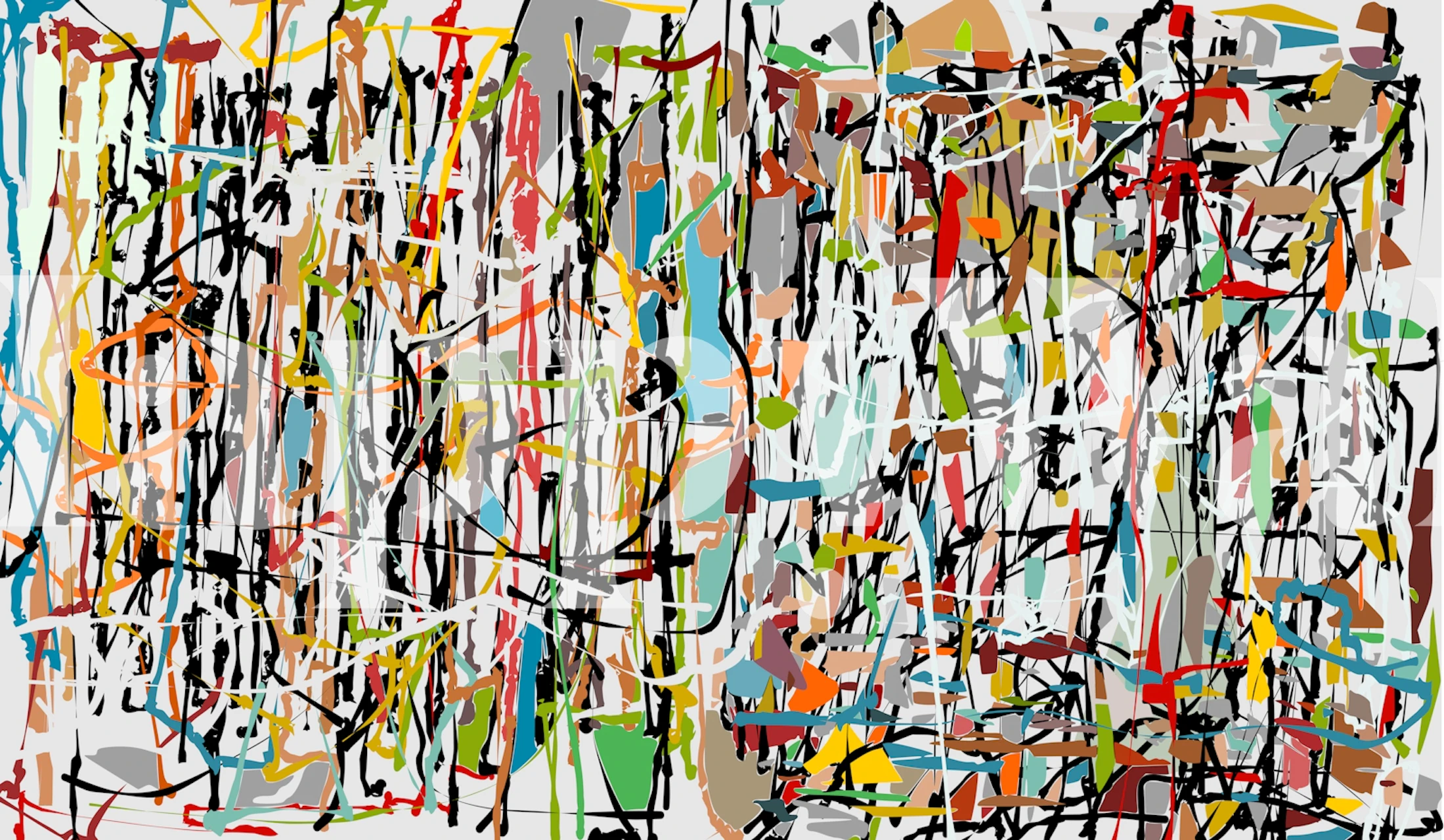 Colorful abstract patterns with vibrant lines and shapes wallpaper