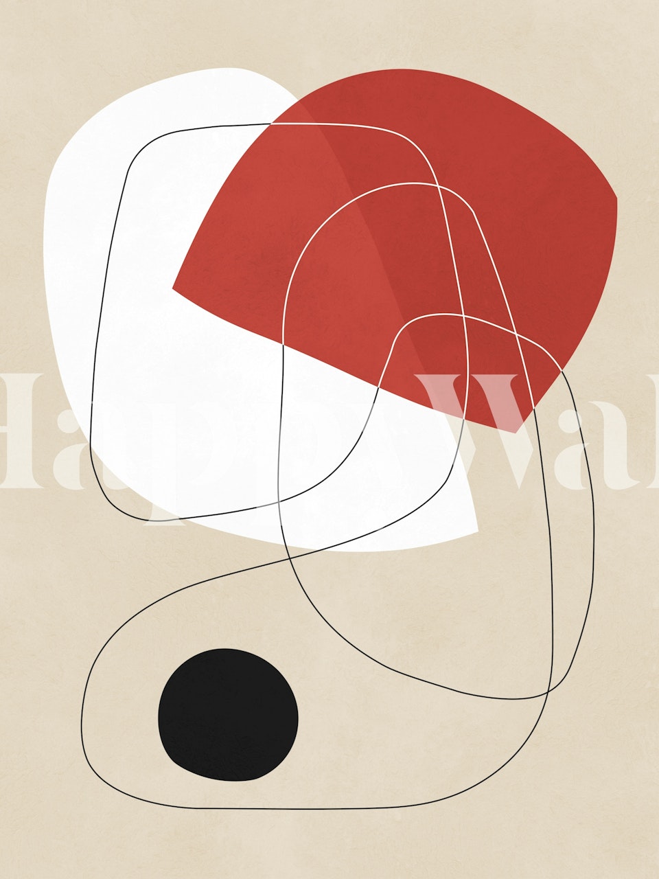 Carta da parati Abstract Flow Shapes in una stanza