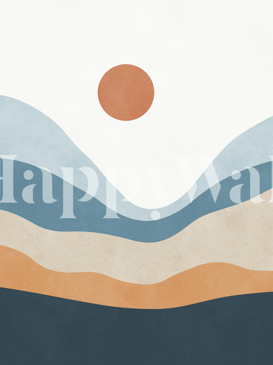 Tapeta Modern Sunset Waves v pokoji