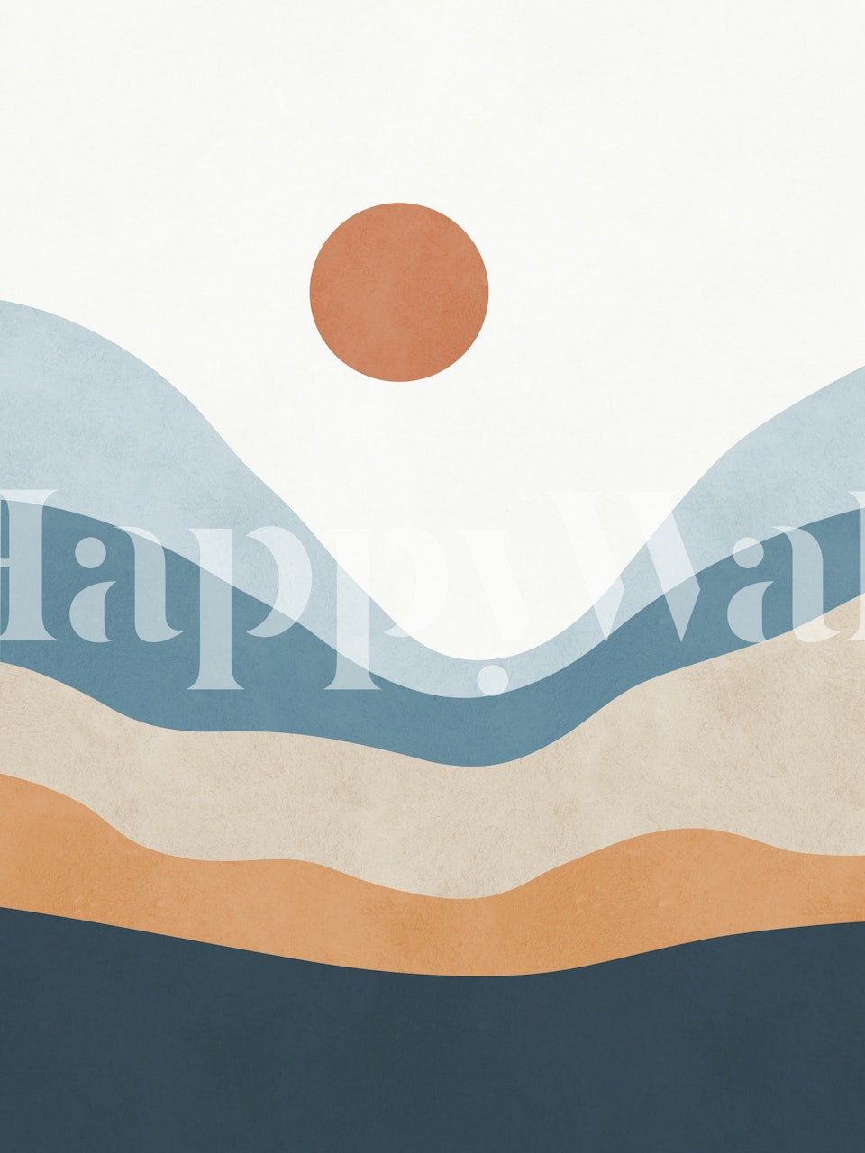 Tapeta Modern Sunset Waves v pokoji