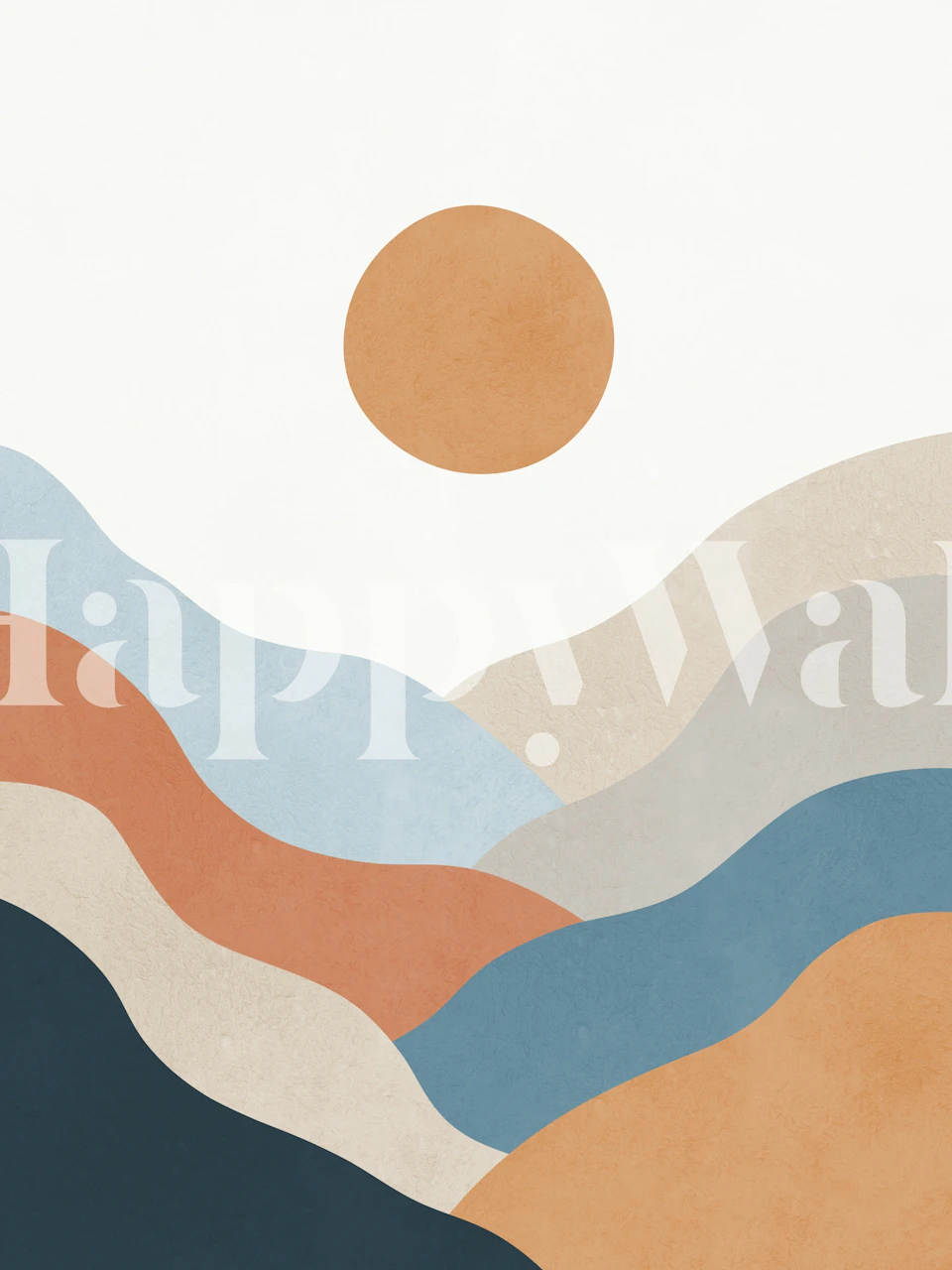 Abstract Sunrise Waves wallpaper in room