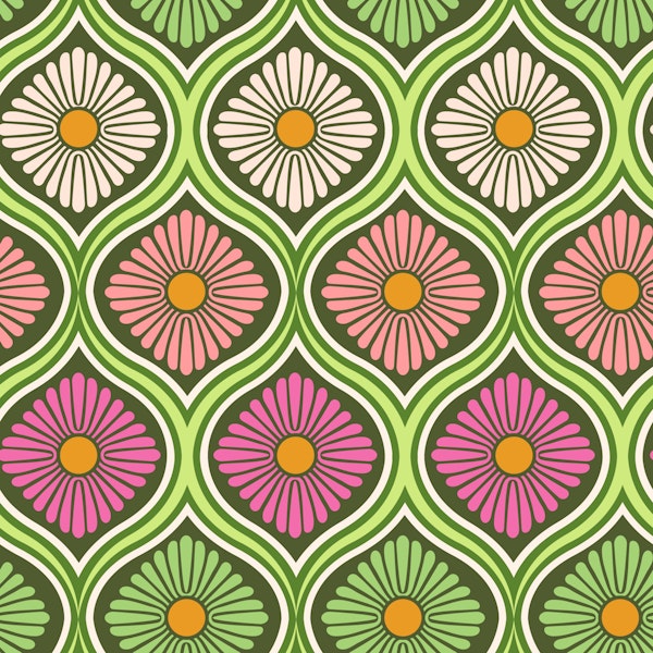 Groovy 70s Retro Mod Daisy Flowers