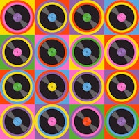 Bold Retro Pop Art 70s Vinyl Record behang