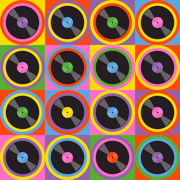 Bold Retro Pop Art 70s Vinyl Record