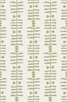 Modern boho plants stripes - sage green papel pintado