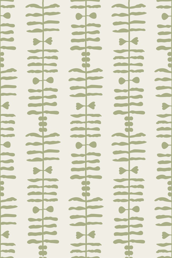 Modern boho plants stripes - sage green