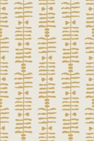 Modern boho plants stripes - cooper yellow wallpaper