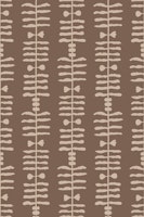 Modern boho plants stripes - brown wallpaper