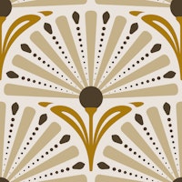 Elegant Art Deco Daisy in Beige Gold - L ταπετσαρία