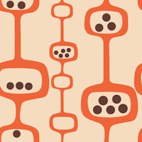 Mid Century Modern Podscape Burnt Orange wallpaper