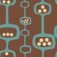Mid Century Modern Podscape Dark Brown wallpaper