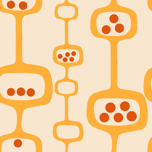 Mid Century Modern Podscape Yellow