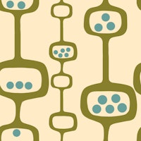 Mid Century Modern Podscape Green Teal wallpaper
