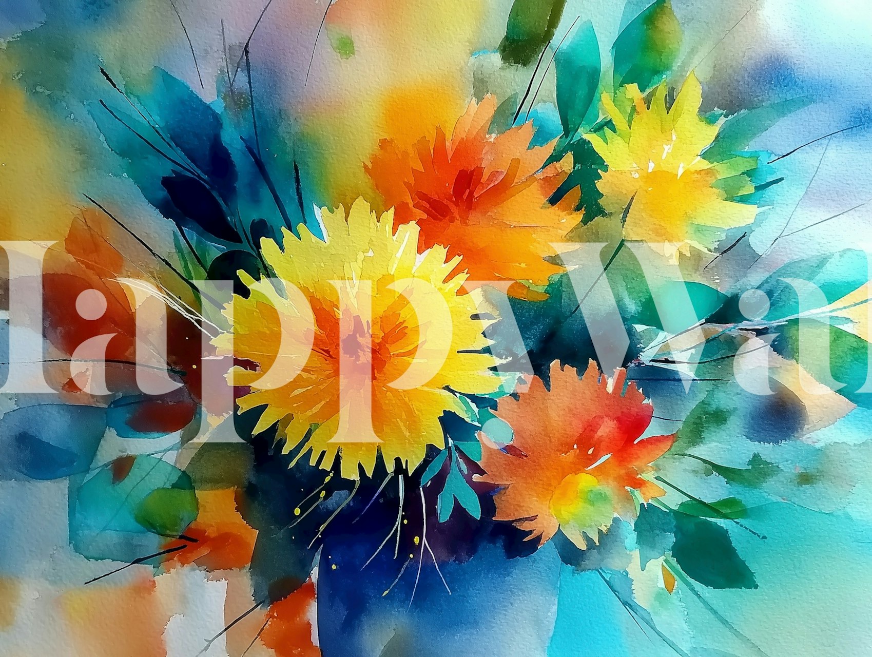 Vivid Springtime Bouquet papel de parede no quarto