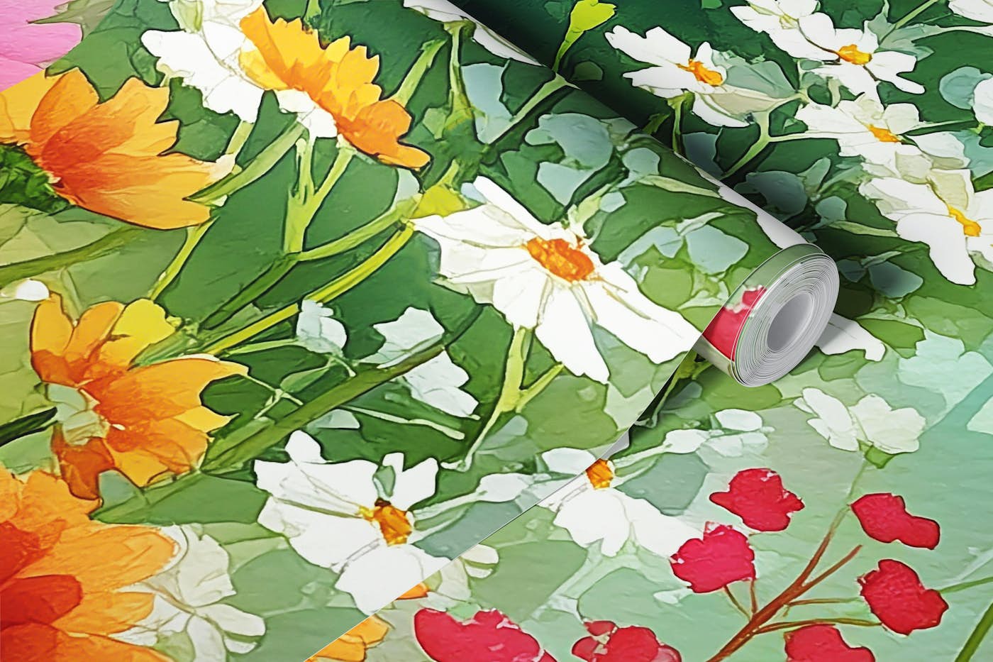 Vibrant Wildflower Meadow wallpaper roll