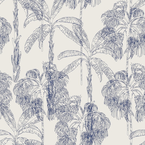 Blue white palms exotic forest jungle