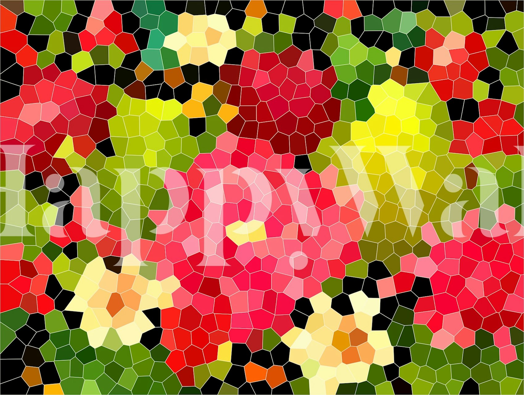 Ταπετσαρία Colorful Garden Mosaic σε ένα δωμάτιο