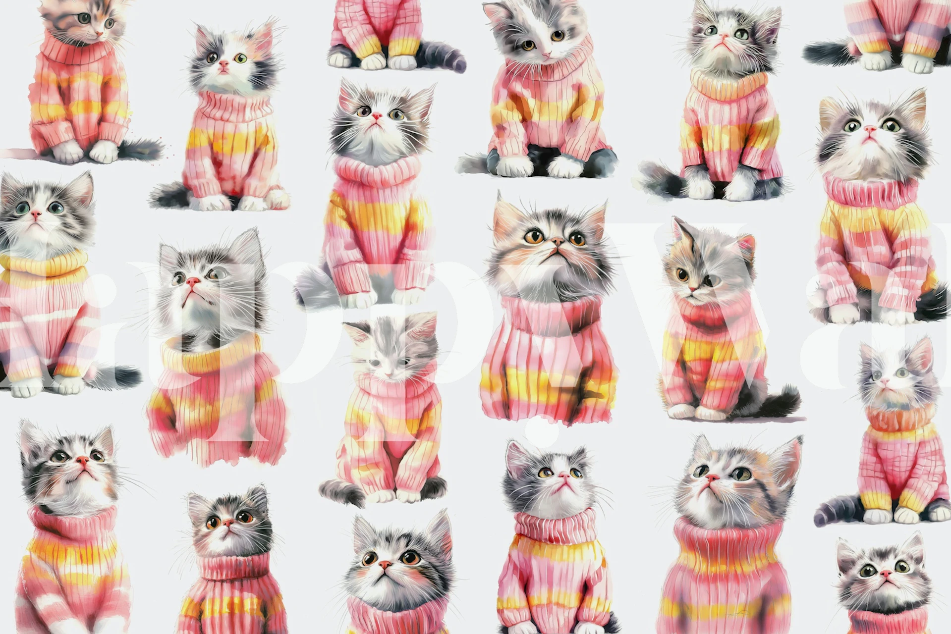 Pullover Cats 02 wallpaper in a room
