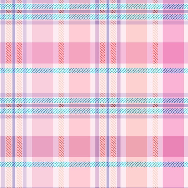 Modern Checkered Soft Pink & Blue Plaid