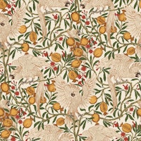 Cockatoo and Pomegranate in cream wallpaper